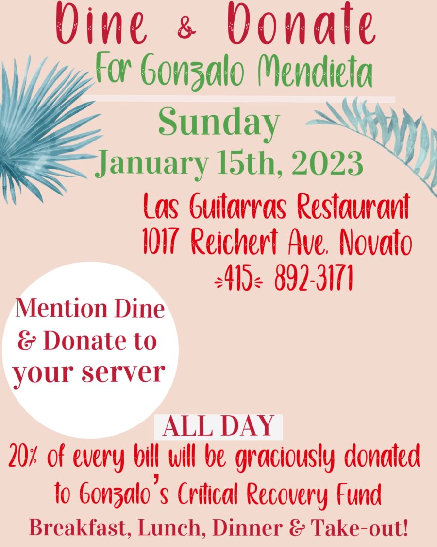 Dine & Donate for Gonzalo Mendieta – Sun. Jan. 15