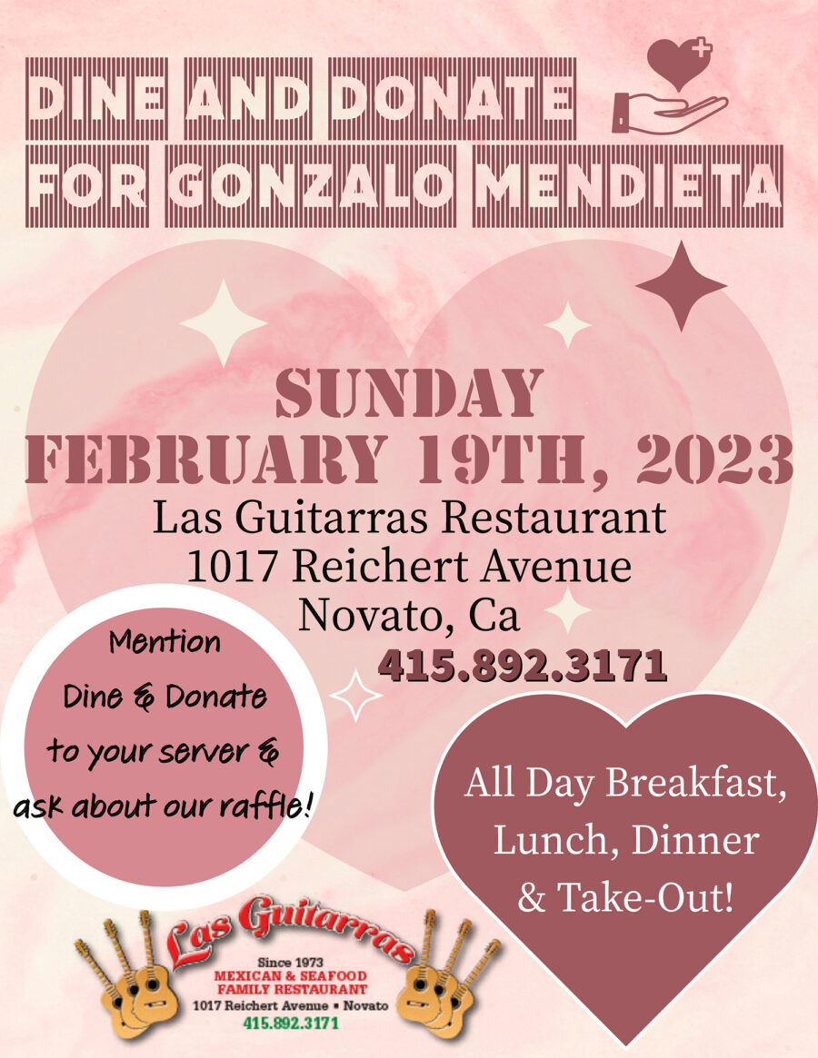 Dine & Donate for Gonzalo Mendieta – Sun. Feb 19th
