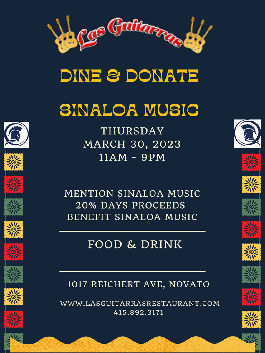 Dine & Donate for Sinaloa Music March 30th